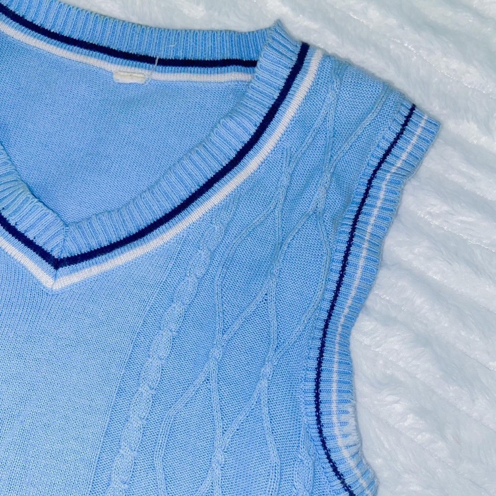 Blue Sweater Vest - Picture 3 of 3